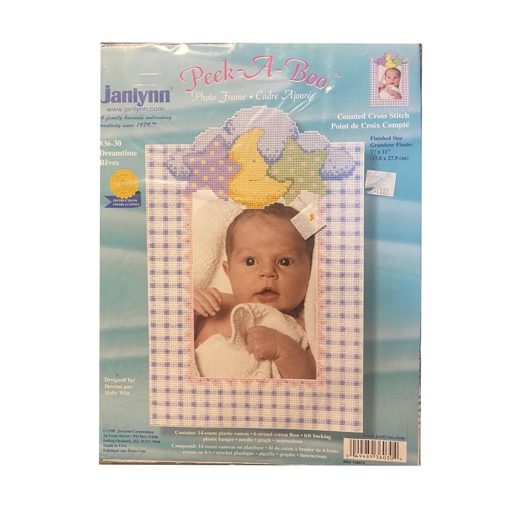 Janlynn Dreamtime Peek-A-Boo Counted Cross Stitch Frame Kit - 7" x 11" - NEW
